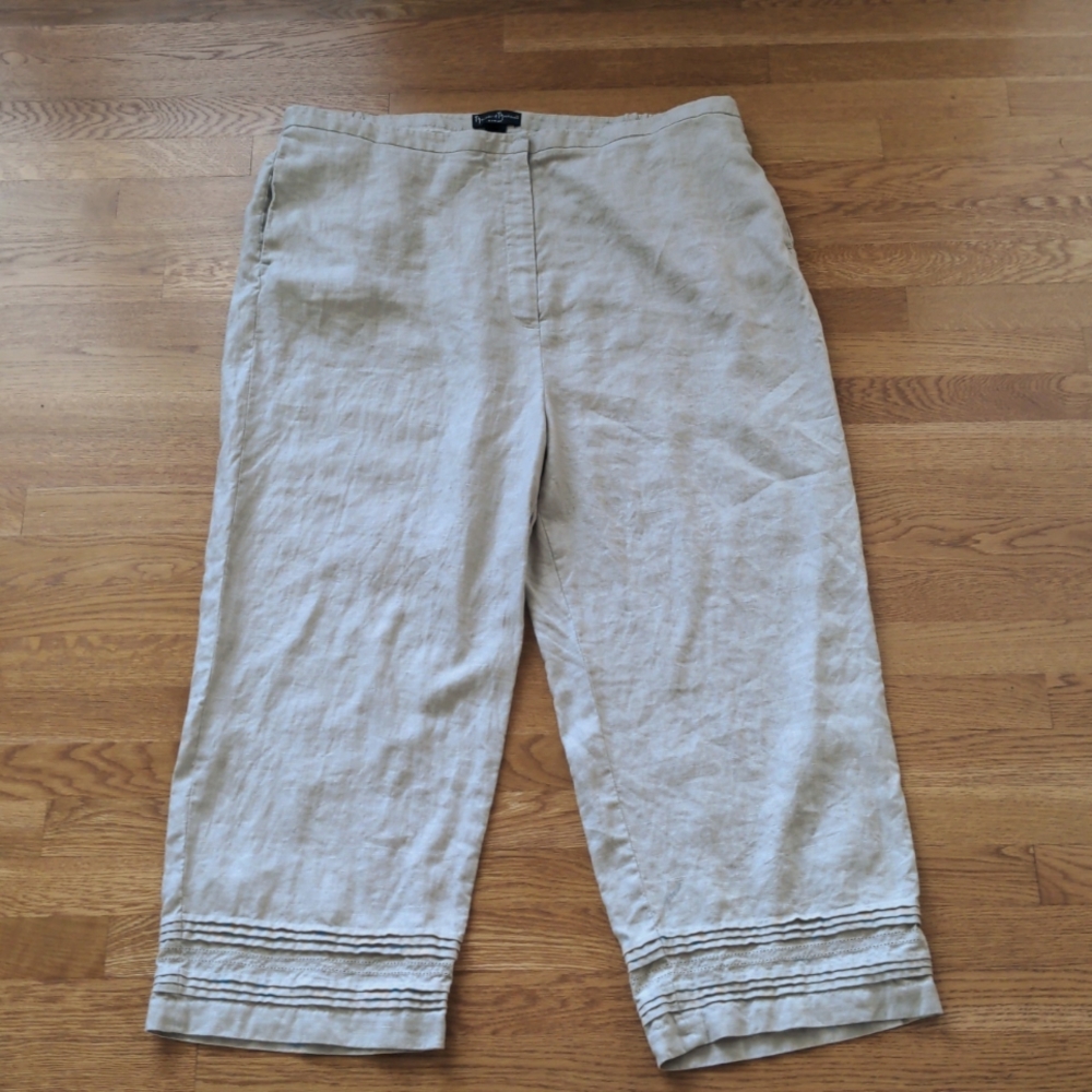 Mercer and Madison woman pants linen neutral lightweight pockets 24W